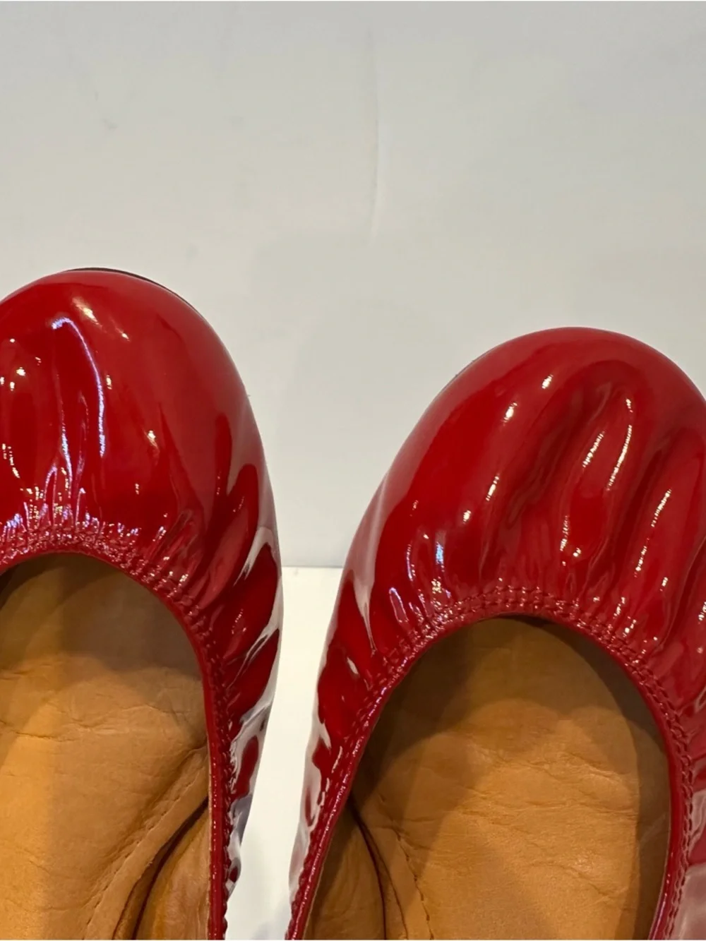 Lanvin Red Patent Leather Scrunch Ballet Flats - Picture 6 of 9